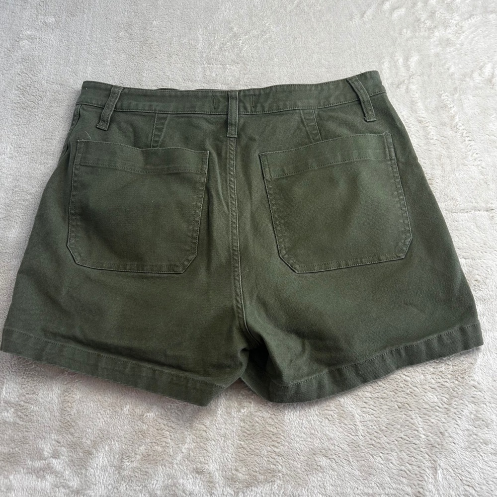 Madewell‎ Olive Green Utility Shorts Womens Size 31 Patch Pocket Canvas Fatigue - Picture 3 of 8